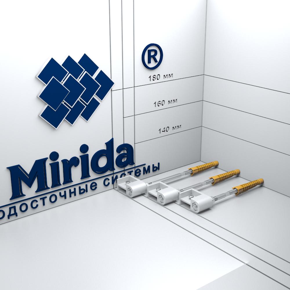 картинка Кронштейн трубы белый завода Mirida